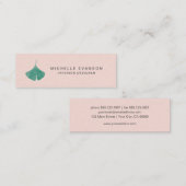 Eenvoudige Blush Roze Ginkgo Leaf Natuur Mini Visitekaartje (Voorkant / Achterkant)