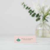 Eenvoudige Blush Roze Ginkgo Leaf Natuur Mini Visitekaartje (Staand voorkant)