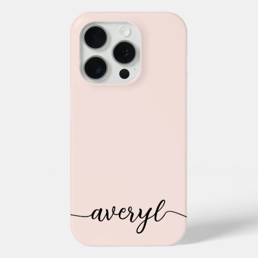 Eenvoudige Blush Roze Meisjesachtige Script Gemono Case-Mate iPhone Case (Achterkant)