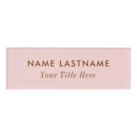 Eenvoudige Blush roze moderne meisjespasteel licht Naambadge (Voorkant)