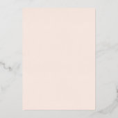 Eenvoudige Blush Roze Monogram Elegante Huwelijk Folie Uitnodiging (Achterkant)