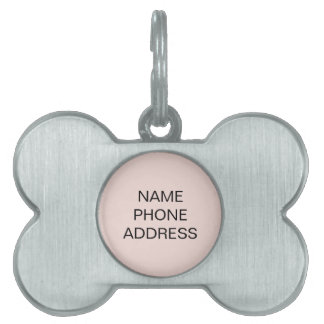 Eenvoudige blush roze naam adres hond bot metaal huisdieren naamplaatje