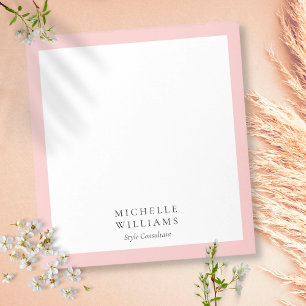 Eenvoudige blush roze omrande notitieblok