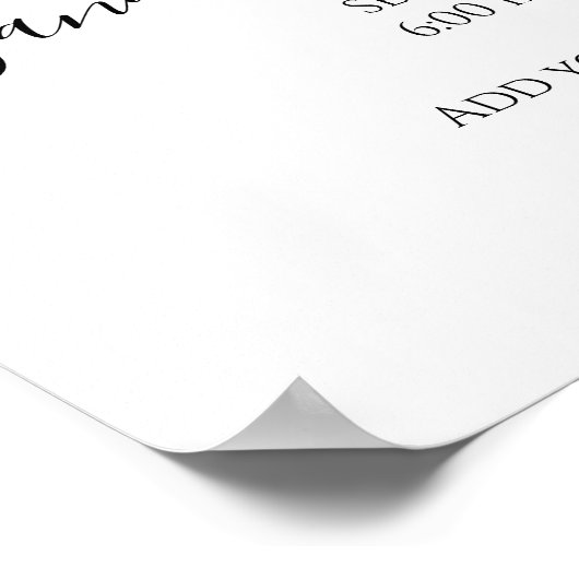 Eenvoudige Blush Roze Raspberry Bloemen Trouwbord Poster (Hoek)