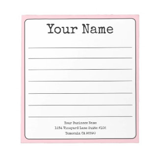 Eenvoudige Blush Roze Retro Voeg Je Naam Toe Gelin Notitieblok