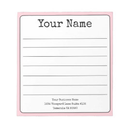 Eenvoudige Blush Roze Retro Voeg Uw Naam Toe Gelij Notitieblok