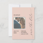 Eenvoudige blush | Sage Modern Save the Date (Voorkant)
