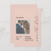 Eenvoudige blush | Sage Modern Save the Date (Voorkant / Achterkant)
