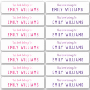 Eenvoudige boek naamplaat naam Sticker