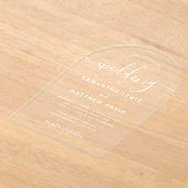 Eenvoudige Boheemse minimalistische bruiloft Acryl Uitnodigingen (Laagn)