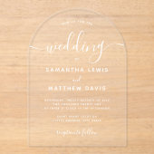 Eenvoudige Boheemse minimalistische bruiloft Acryl Uitnodigingen (Voorkant)