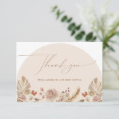 Eenvoudige Bohemen Arch Pampas Grass Hartelijk dan Bedankkaart (Staand voorkant)