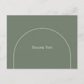 Eenvoudige Boho Arch Sage Green Weddenschap Dank j Briefkaart (Voorkant)