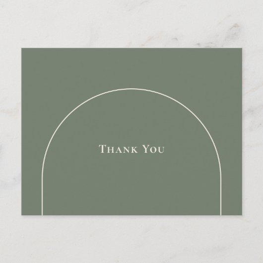 Eenvoudige Boho Arch Sage Green Weddenschap Dank j Briefkaart (Voorkant)