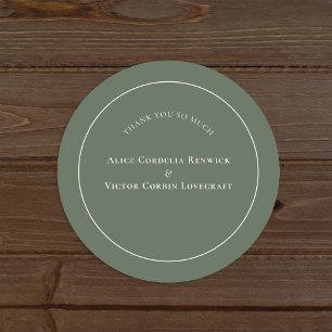 Eenvoudige Boho Arch Sage Green Weddenschap Dank j Ronde Sticker