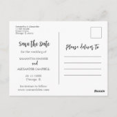 Eenvoudige Boho Bewaar onze datum Foto Briefkaart (Achterkant)