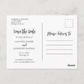 Eenvoudige Boho Bewaar onze datum Foto Briefkaart (Achterkant)