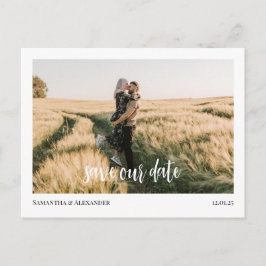 Eenvoudige Boho Bewaar onze datum Foto Briefkaart