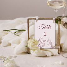 Eenvoudige Boho Bloemen Tafel Kaart Nummer
