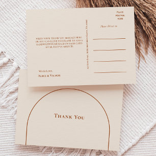 Eenvoudige Boho Boog Ivoor Trouw Bedankt Briefkaart