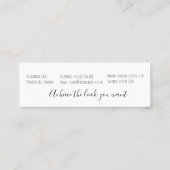 Eenvoudige Boho bruiloft haar stylist romantische Mini Visitekaartje (Achterkant)