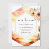 Eenvoudige Boho Cactus bruiloft Save The Date (Voorkant)