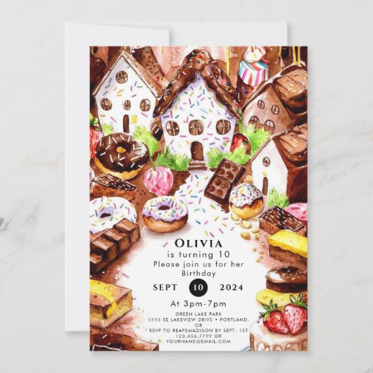 Eenvoudige boho chocolade verjaardag kaart (Voorkant)