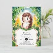 Eenvoudige boho egel verjaardag kaart (Staand voorkant)