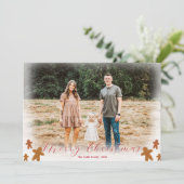 Eenvoudige Boho Gingerbrood Man-kerstfeestkaart Feestdagenkaart (Staand voorkant)