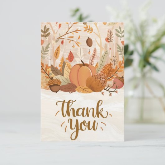 Eenvoudige Boho Herfst Herfst Bedankkaart (Staand voorkant)