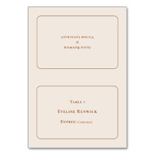 Eenvoudige Boho Ivory Entree-vouwbare Place Card Kaart