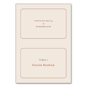 Eenvoudige Boho Ivory Wedding Foldable Place Card Kaart
