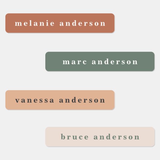 Eenvoudige Boho kleurrijke waterdichte naamlabels Labels (Groep)