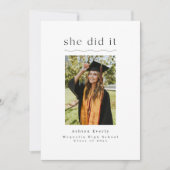 Eenvoudige Boho minimalistische foto Afstuderen ui Kaart (Voorkant)