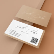 Eenvoudige Boho Modern Handgeschreven QR-code voor