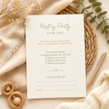 Eenvoudige Boho Nesting Feest Taaklijstkaart