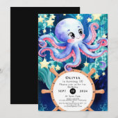 Eenvoudige Boho Octopus Verjaardag Kaart (Voorkant / Achterkant)