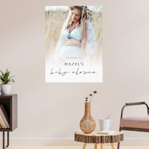 Eenvoudige Boho Photo Overlay Welkom bij Baby show Poster