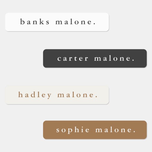 Eenvoudige Boho Rainbow Waterbestendige Naam Labels (Groep)