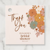 Eenvoudige Boho Retro Bloemen Vrijgezellenfeest Aa Bedankjes Labels (Voorkant)