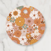 Eenvoudige Boho Retro Bloemen Vrijgezellenfeest Aa Bedankjes Labels (Achterkant)