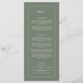 Eenvoudige Boho Sage Green Wedding Flat Menu (Voorkant)