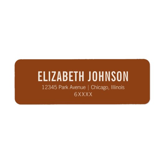 Eenvoudige Boho Terracotta Typografie Bruidsadres Etiket (Voorkant)