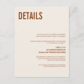 Eenvoudige Boho Terracotta Typography Weddenschap  Informatiekaartje (Voorkant)