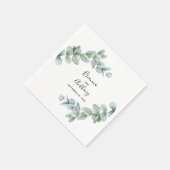 Eenvoudige Boho Waterverf Eucalyptus Greenery Wedd Servet (Hoek)