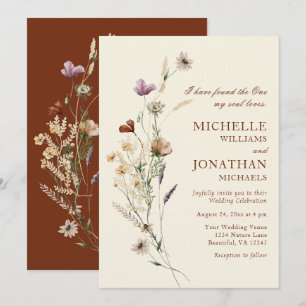 Eenvoudige Boho Wildbloemen Bloemen Christelijke b Kaart