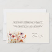 Eenvoudige Boho Wildflower Beige Dank je Kaart (Achterkant)