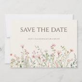 Eenvoudige Boho Wildflower Bewaar de datum Bruilof Save The Date (Voorkant)