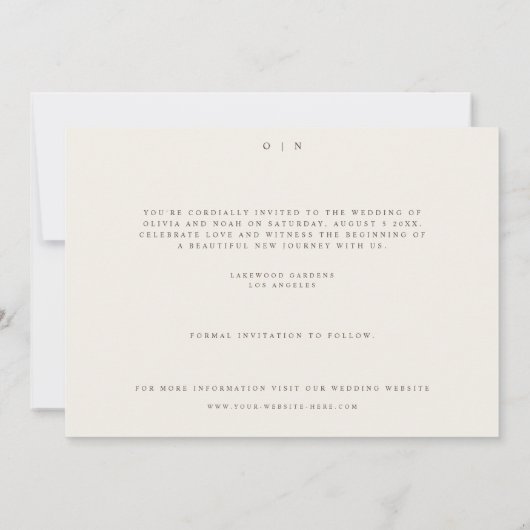 Eenvoudige Boho Wildflower Bewaar de datum Bruilof Save The Date (Achterkant)