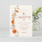 Eenvoudige Boho Wildflower QR-code Kaart (Staand voorkant)